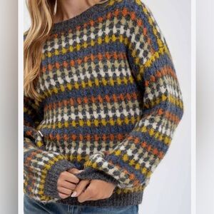 NWT Blu Pepper knit hexagon sweater Large